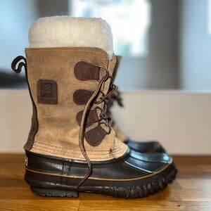 Tan and Brown Winter Boots